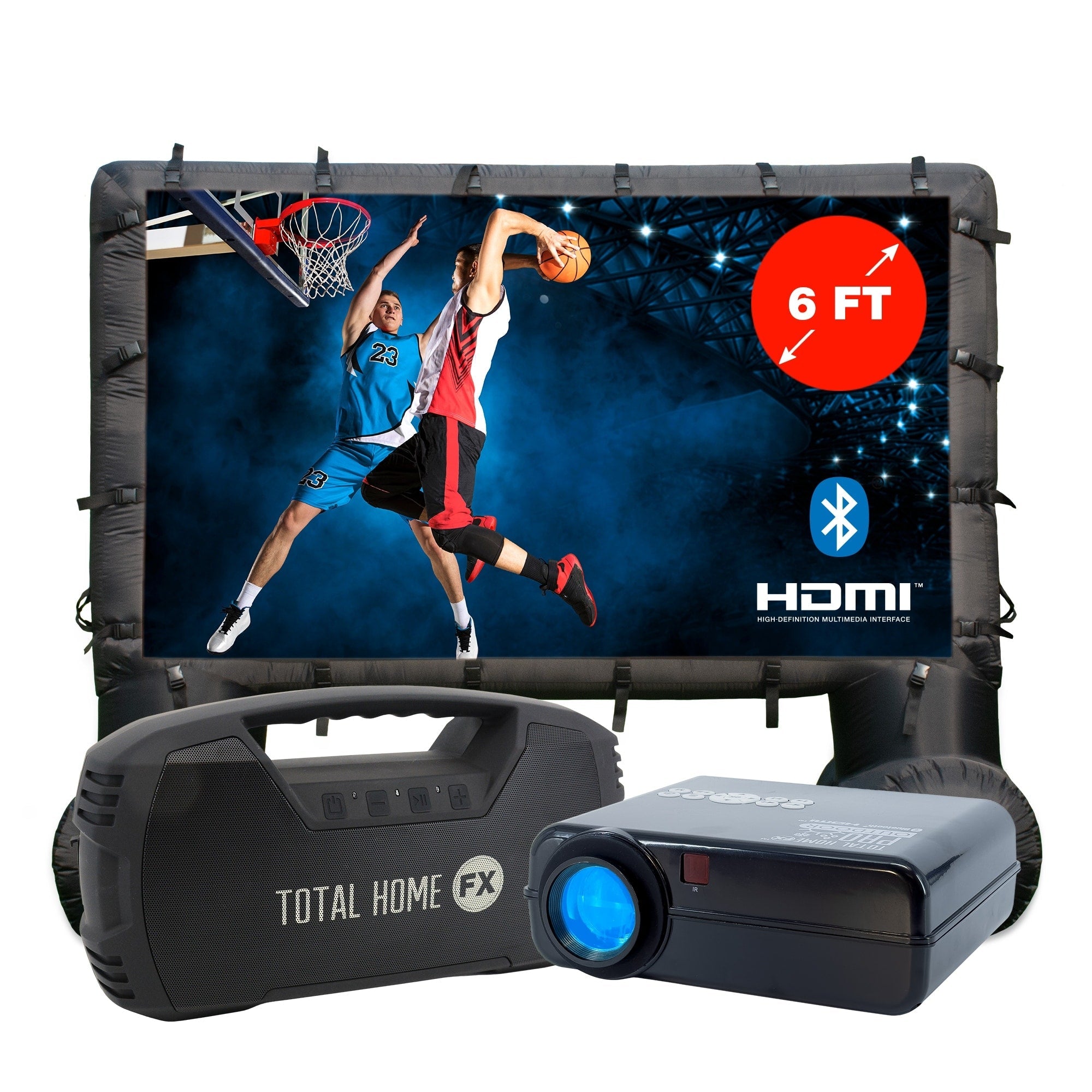 Kit de cinéma extérieur Total HomeFX 1500 lumens avec écran gonflable