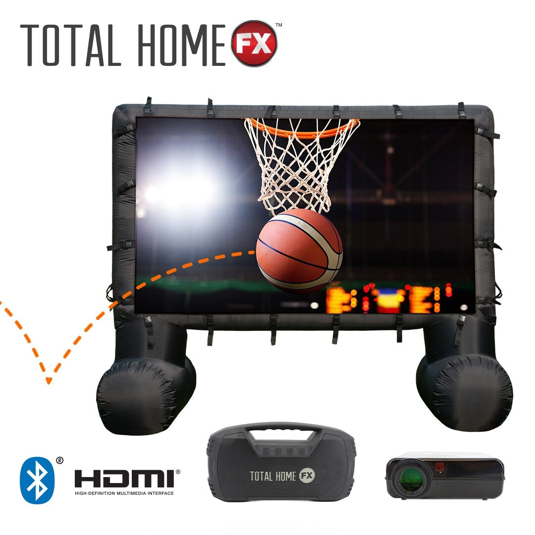 Kit de cinéma extérieur Total HomeFX 1500 lumens avec écran gonflable