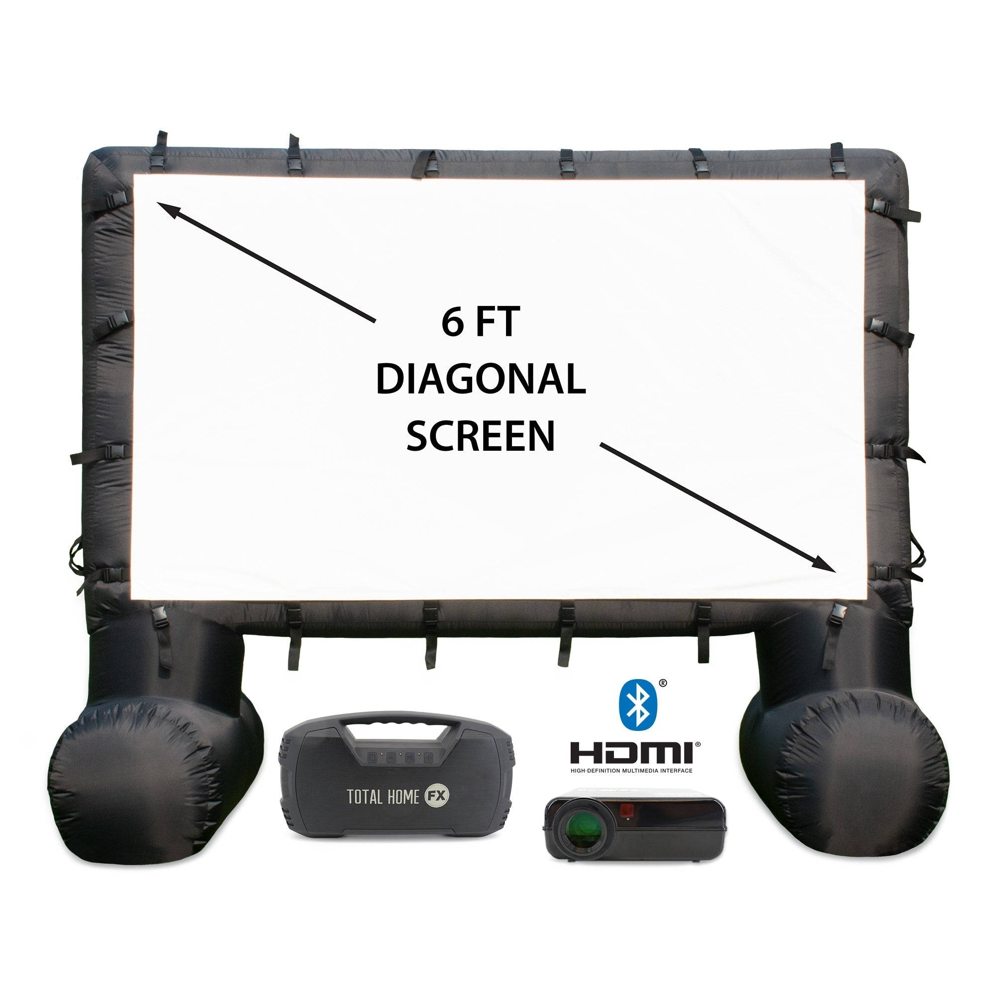 Kit de cinéma extérieur Total HomeFX 1500 lumens avec écran gonflable