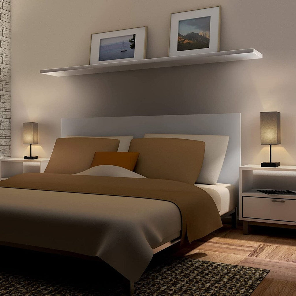 Lot de 2 lampes de table à commande tactile, lampe de chevet avec prise secteur