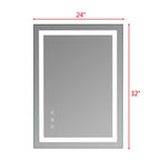 Miroir de salle de bain tactile à LED tricolore avec lumières à intensité variable