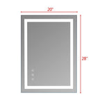Miroir de salle de bain tactile à LED tricolore avec lumières à intensité variable