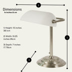 Lampe de bureau traditionnelle de banquier avec abat-jour en verre vert