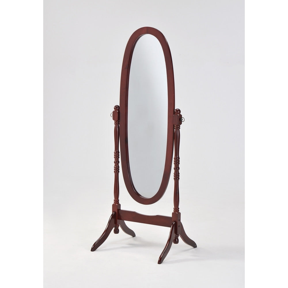 Miroir de sol ovale pivotant et réglable en bois pleine longueur de GTU Furniture