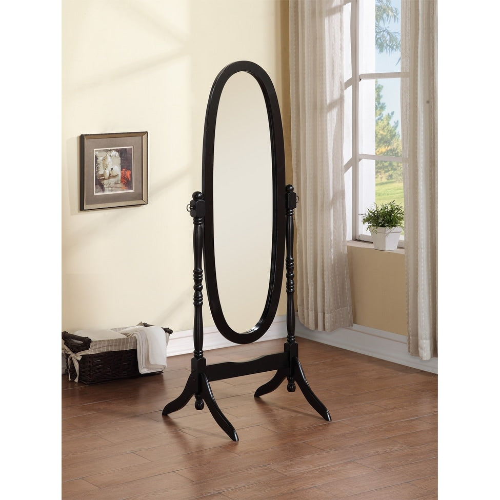 Miroir de sol ovale pivotant et réglable en bois pleine longueur de GTU Furniture