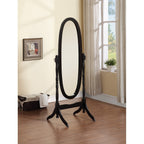 Miroir de sol ovale pivotant et réglable en bois pleine longueur de GTU Furniture