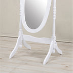 Miroir de sol ovale pivotant et réglable en bois pleine longueur de GTU Furniture