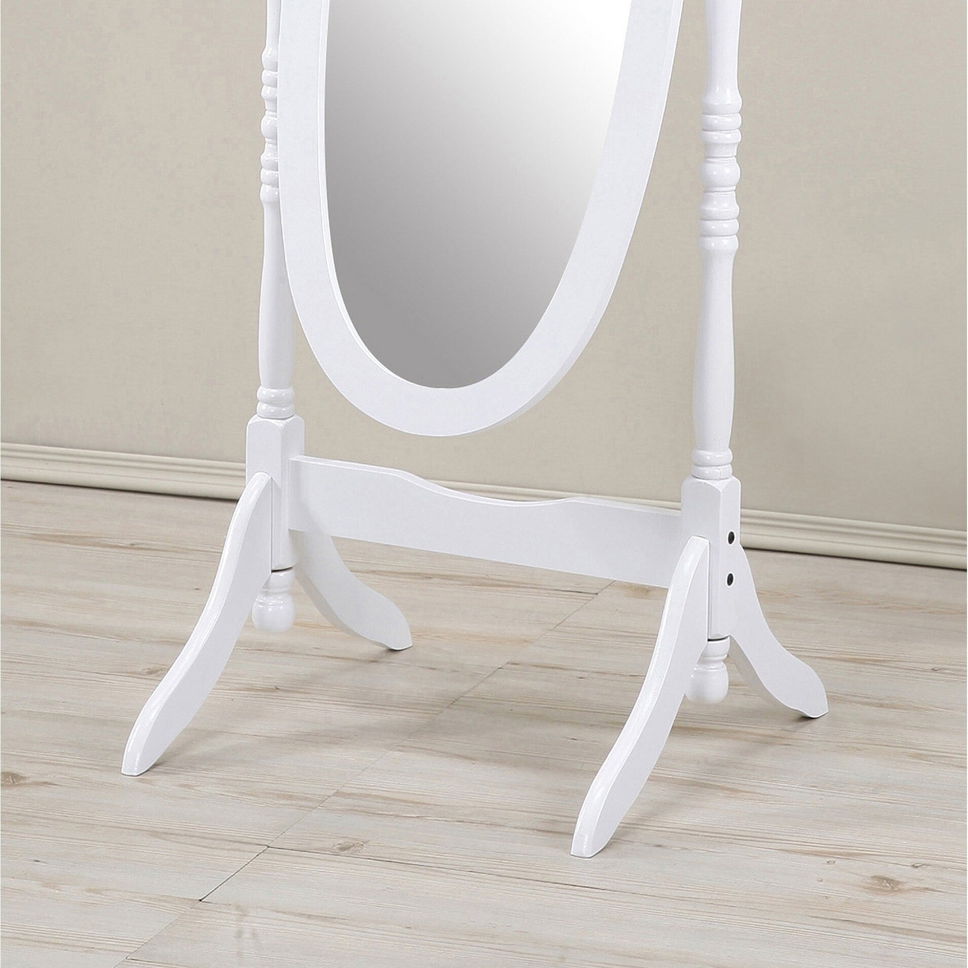 Miroir de sol ovale pivotant et réglable en bois pleine longueur de GTU Furniture