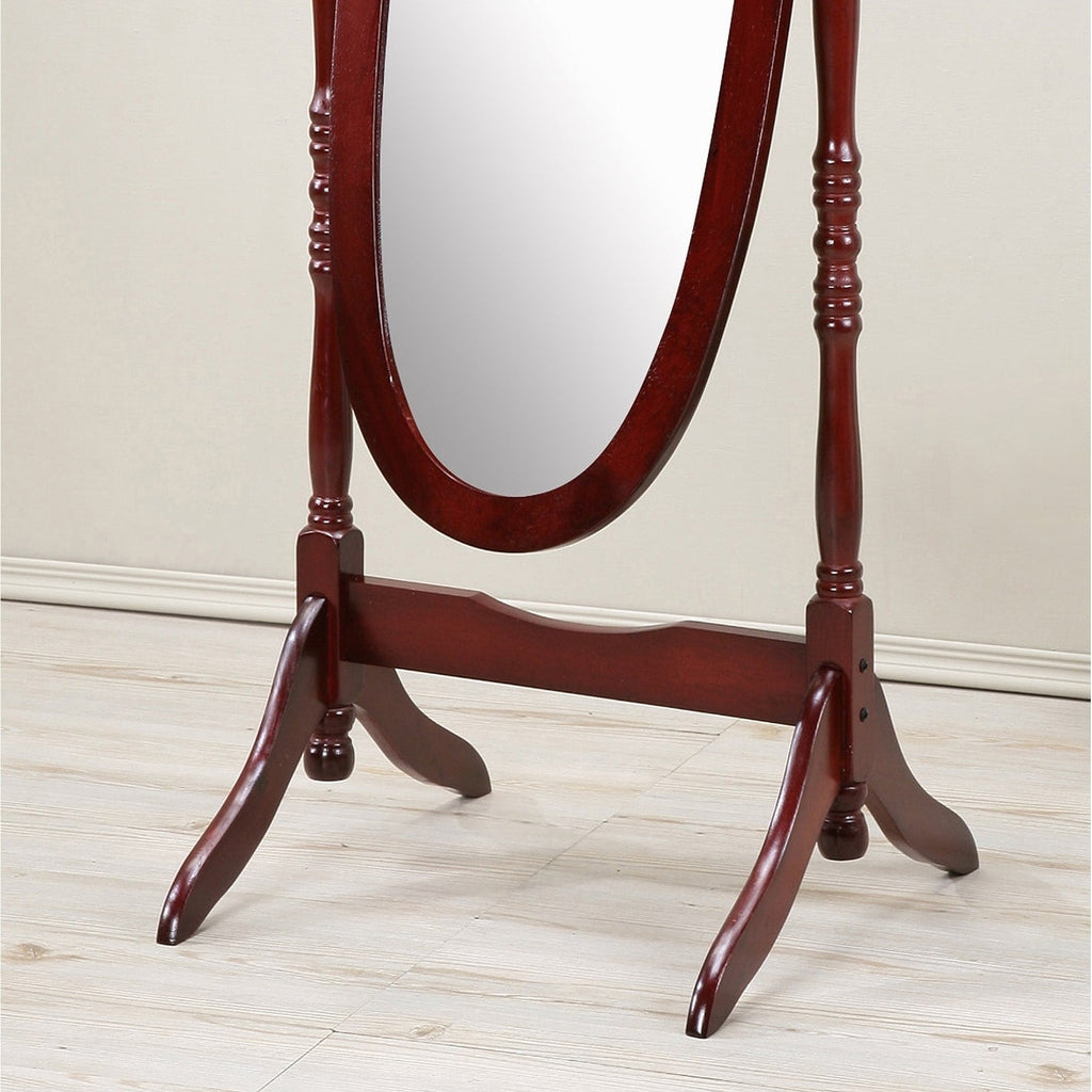 Miroir de sol ovale pivotant et réglable en bois pleine longueur de GTU Furniture