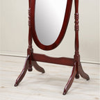 Miroir de sol ovale pivotant et réglable en bois pleine longueur de GTU Furniture