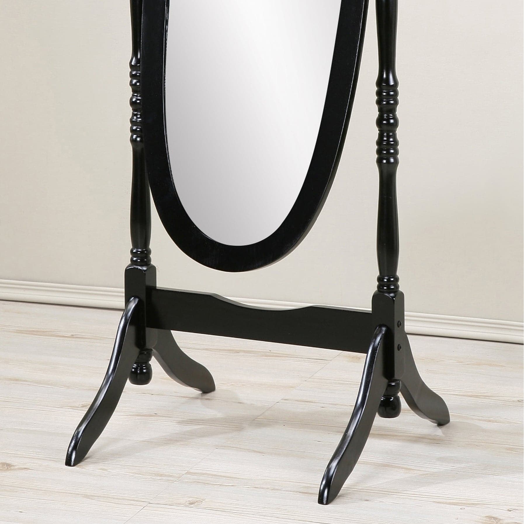 Miroir de sol ovale pivotant et réglable en bois pleine longueur de GTU Furniture