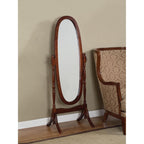 Miroir de sol ovale pivotant et réglable en bois pleine longueur de GTU Furniture