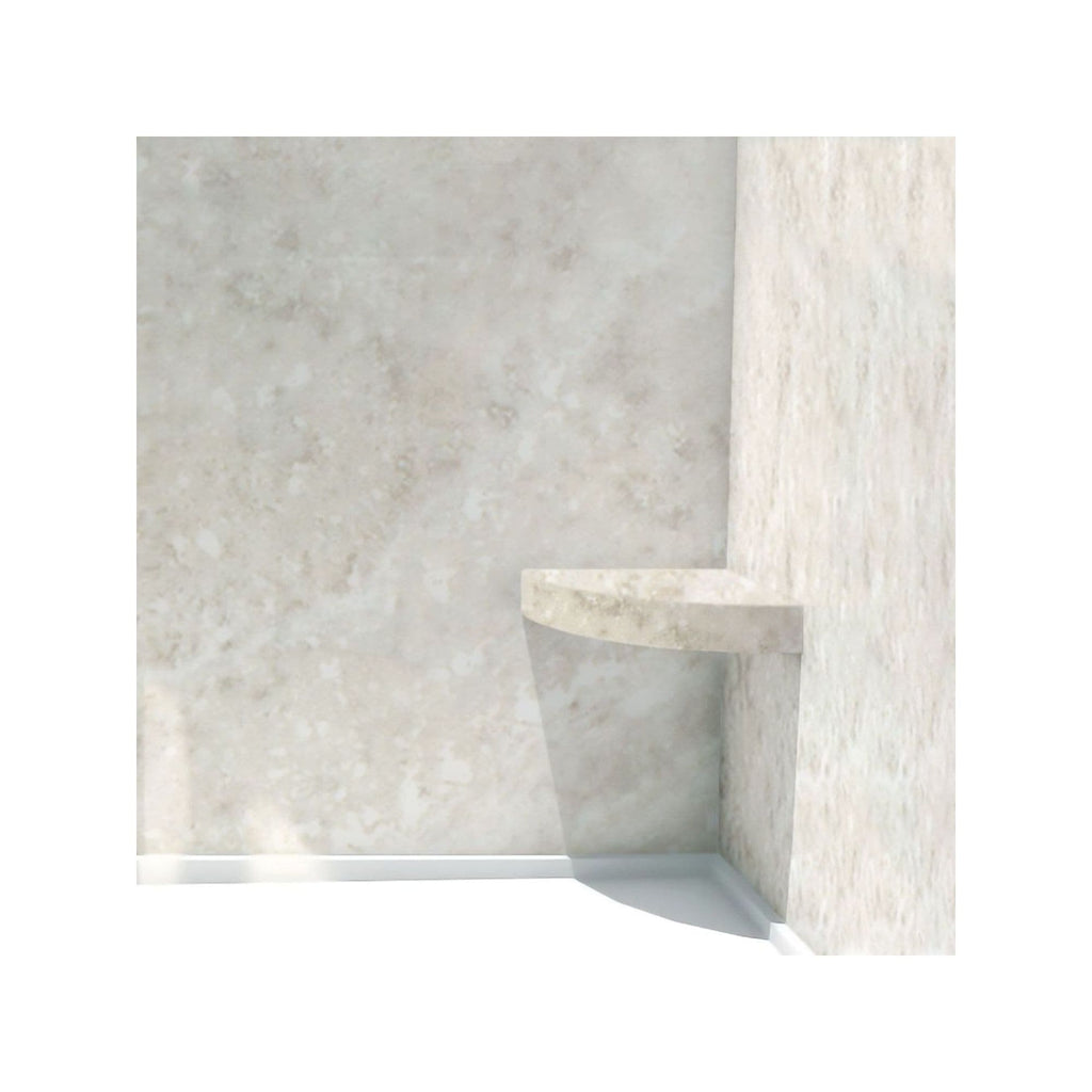 Siège de douche d'angle mural en surface solide Transolid Studio 14 po x 14 po - 14,5 x 14,25 x 3