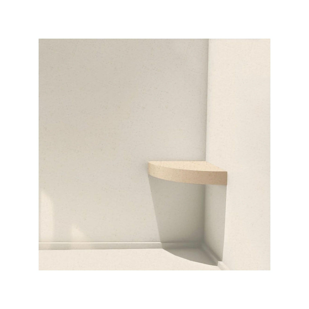 Siège de douche d'angle mural en surface solide Transolid Studio 14 po x 14 po - 14,5 x 14,25 x 3
