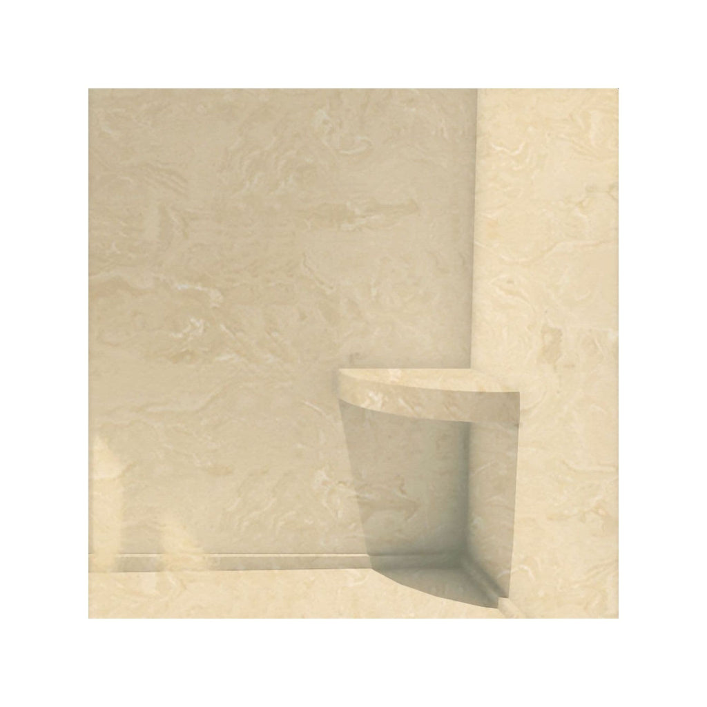 Siège de douche d'angle mural en surface solide Transolid Studio 14 po x 14 po - 14,5 x 14,25 x 3