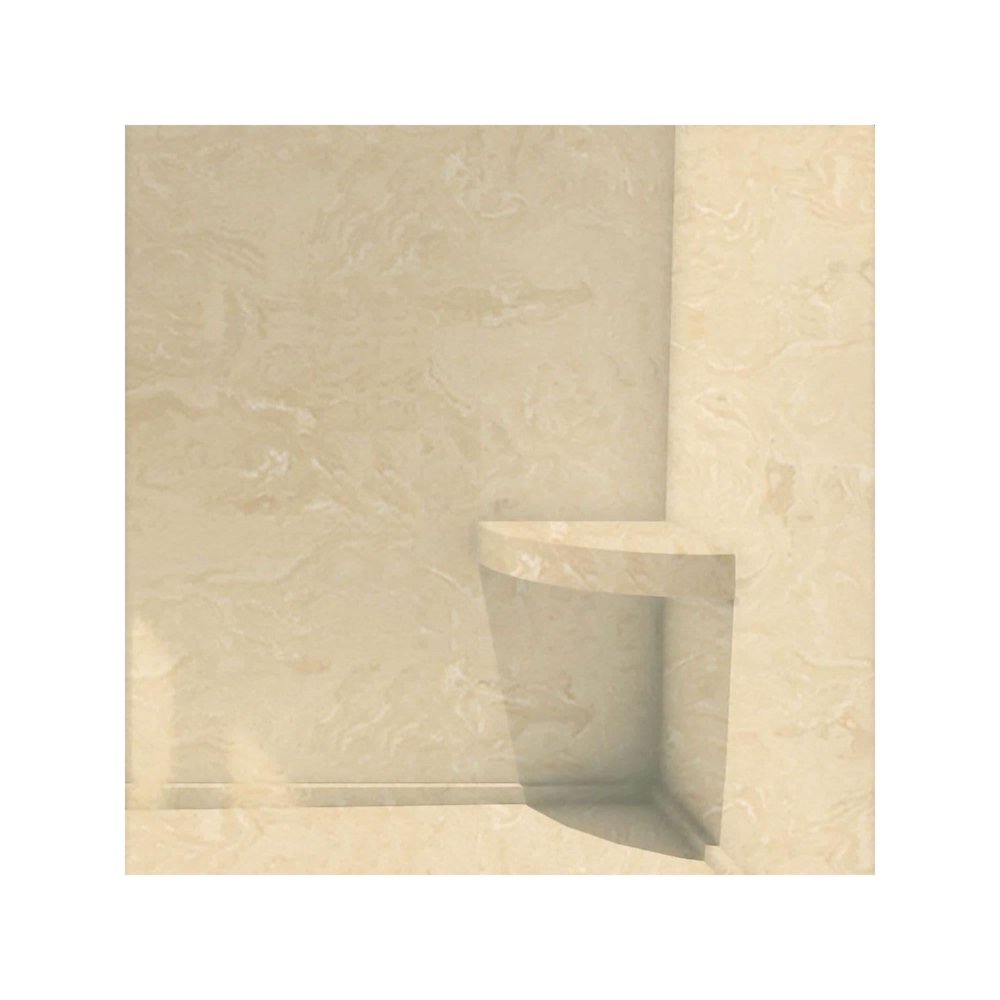 Siège de douche d'angle mural en surface solide Transolid Studio 14 po x 14 po - 14,5 x 14,25 x 3