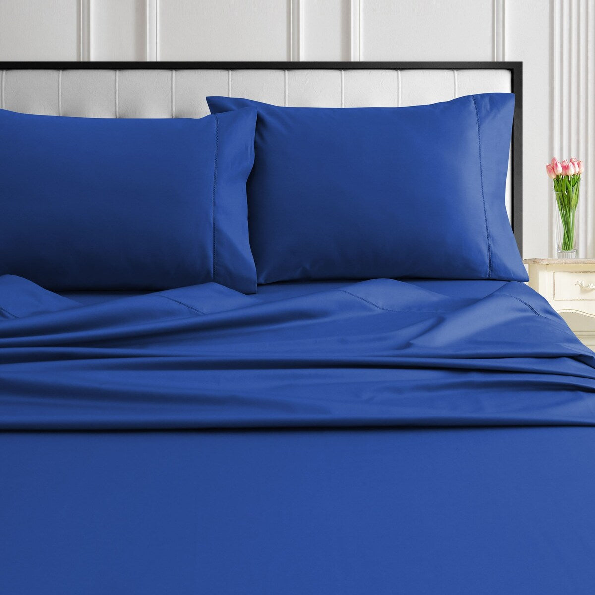 Taies d'oreiller Tribeca Living en coton égyptien 1000 fils (lot de 2)