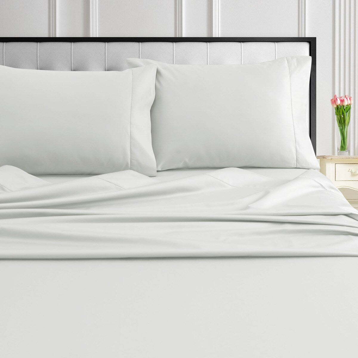Taies d'oreiller Tribeca Living en coton égyptien 1000 fils (lot de 2)