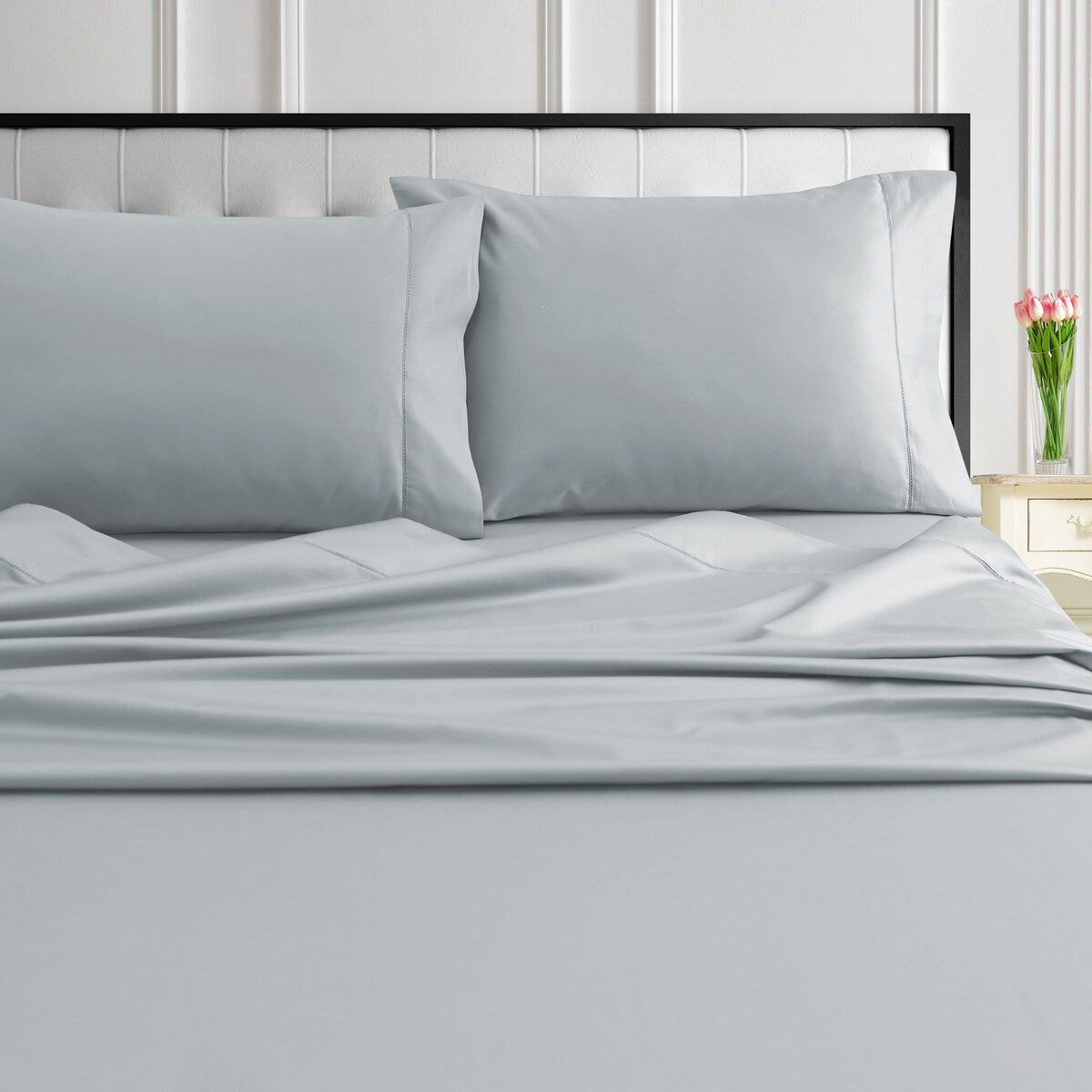 Taies d'oreiller Tribeca Living en coton égyptien 1000 fils (lot de 2)
