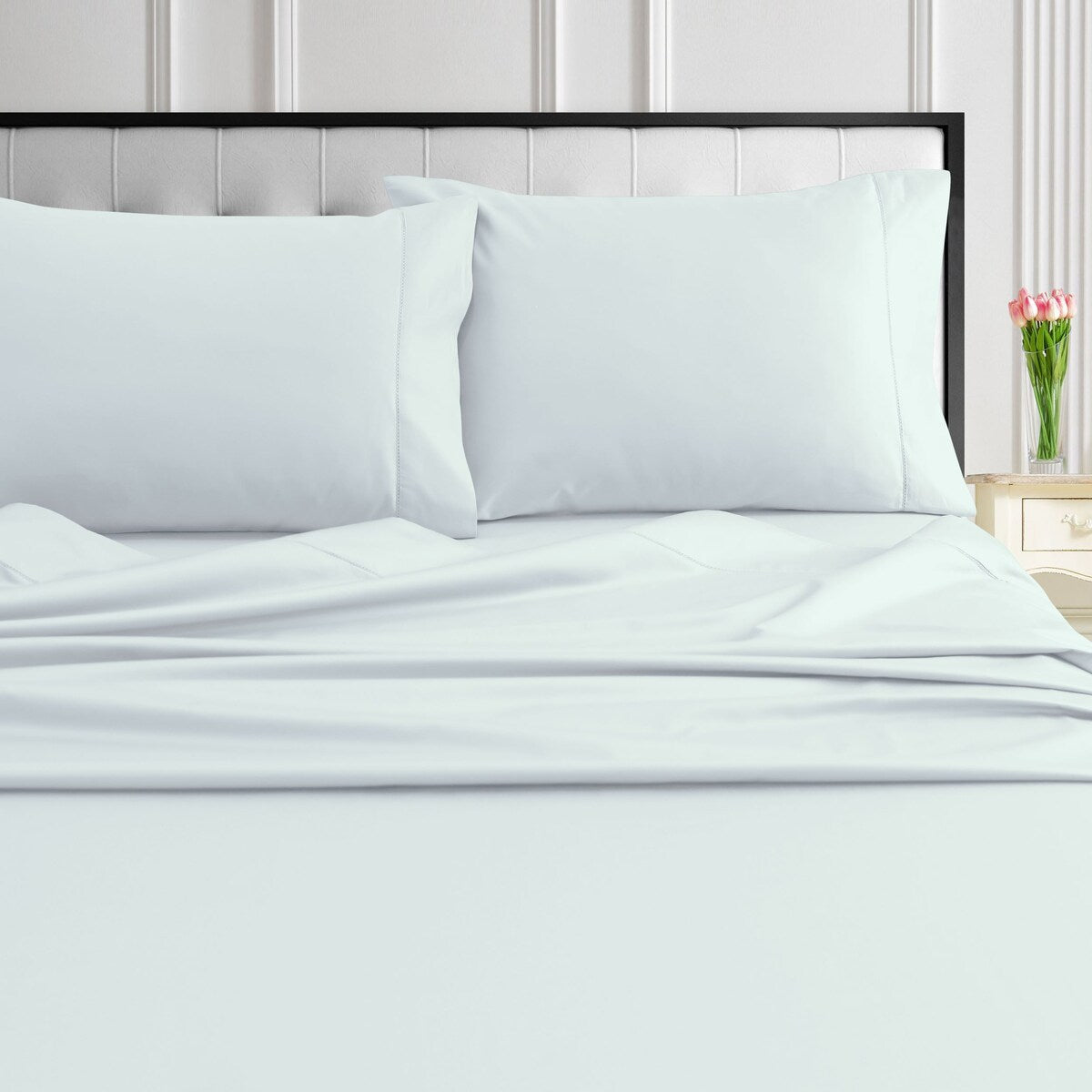 Taies d'oreiller Tribeca Living en coton égyptien 1000 fils (lot de 2)
