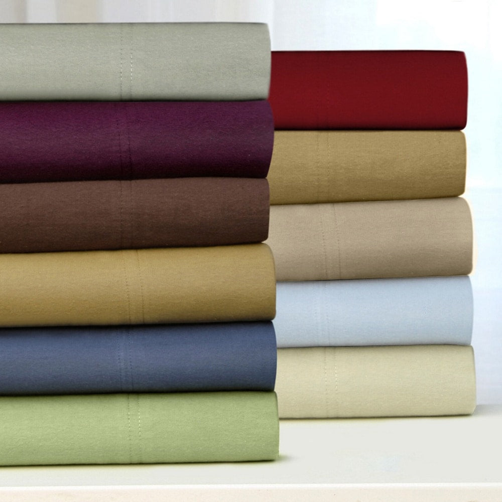 Draps de lit en flanelle unie de luxe Tribeca Living