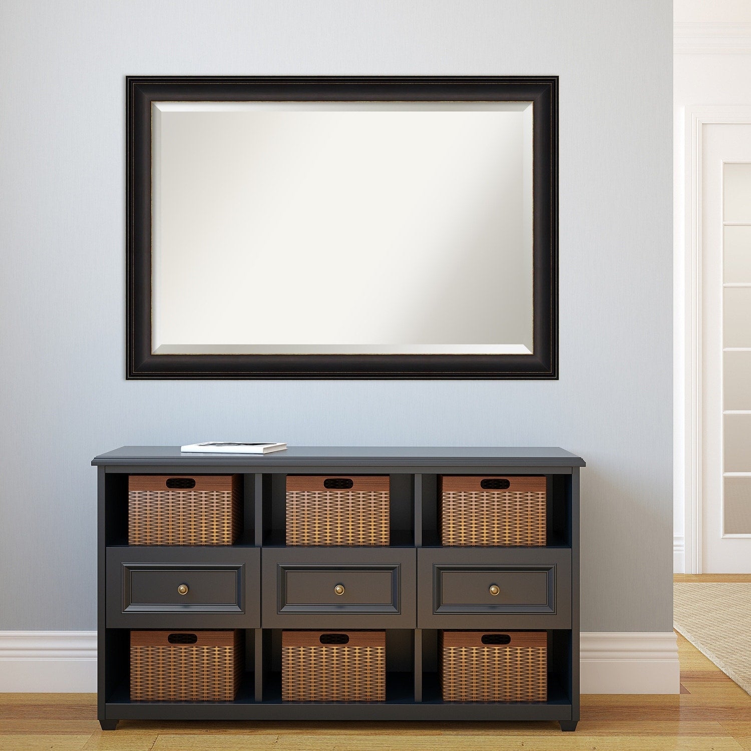 Miroir mural biseauté pour salle de bain - Cadre en bronze huilé Trio - Bronze huilé Trio