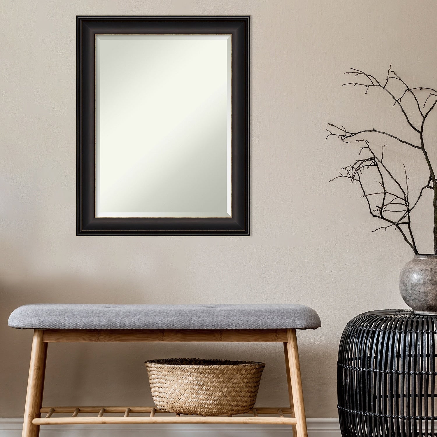 Miroir mural biseauté pour salle de bain - Cadre en bronze huilé Trio - Bronze huilé Trio