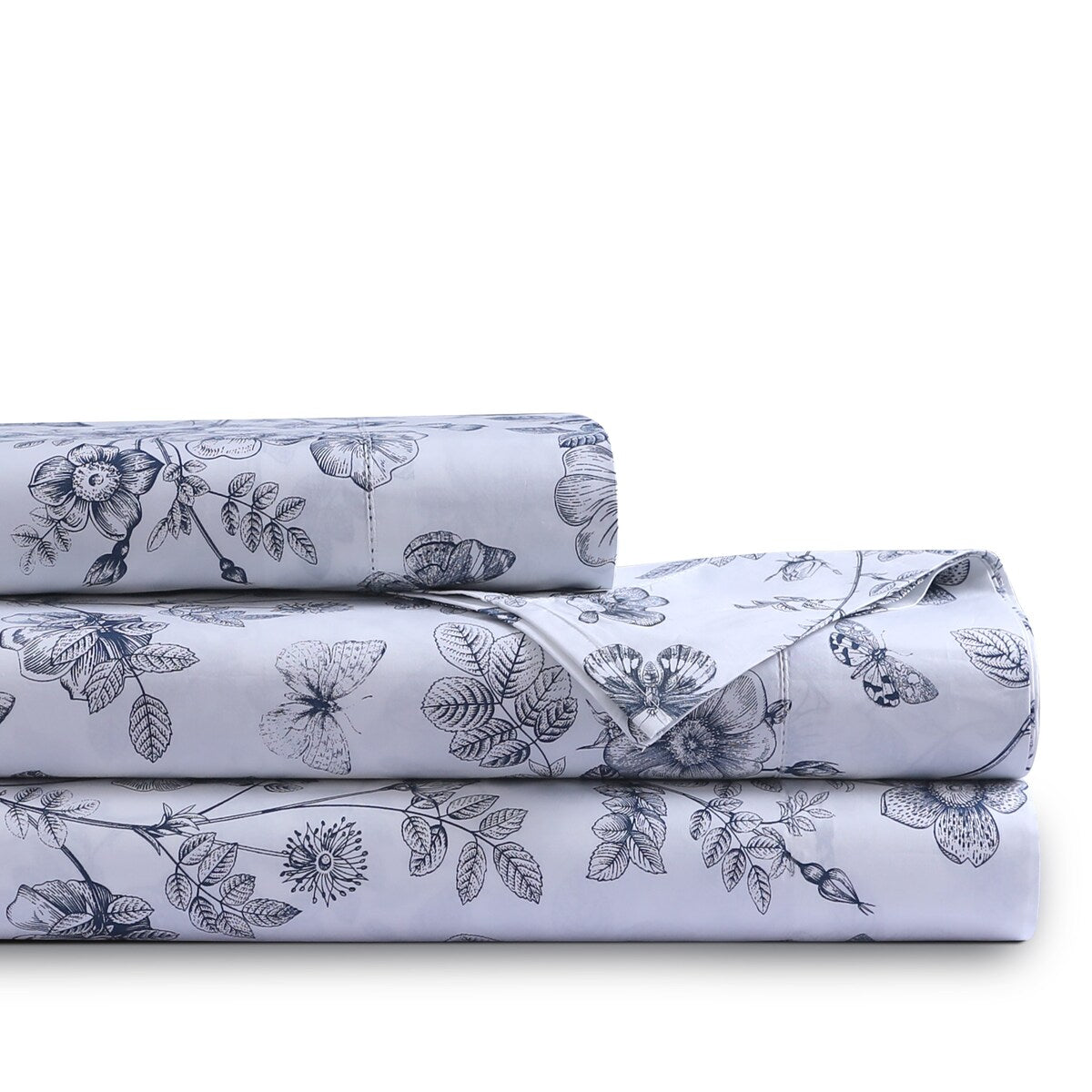 Parure de draps Tribeca Living en percale de coton biologique 400 fils avec poches extra profondes