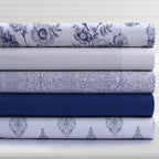 Parure de draps Tribeca Living en percale de coton biologique 400 fils avec poches extra profondes