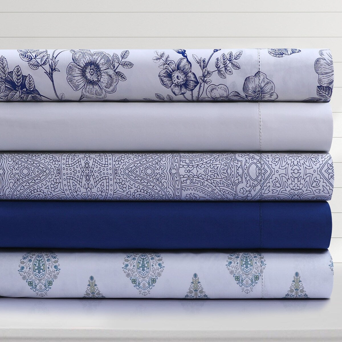 Parure de draps Tribeca Living en percale de coton biologique 400 fils avec poches extra profondes