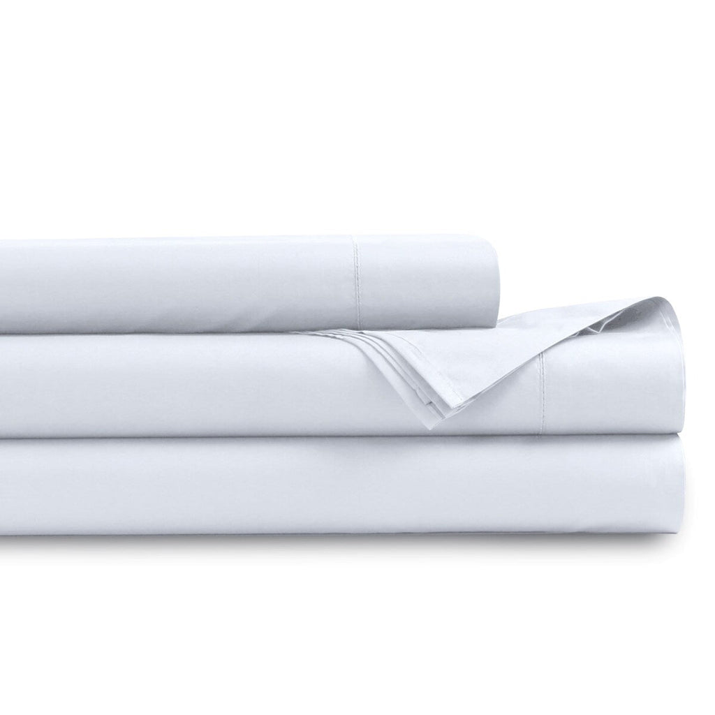Parure de draps Tribeca Living en percale de coton biologique 400 fils avec poches extra profondes
