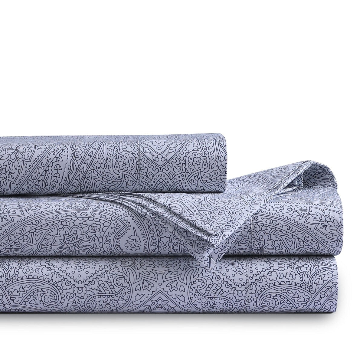 Parure de draps Tribeca Living en percale de coton biologique 400 fils avec poches extra profondes