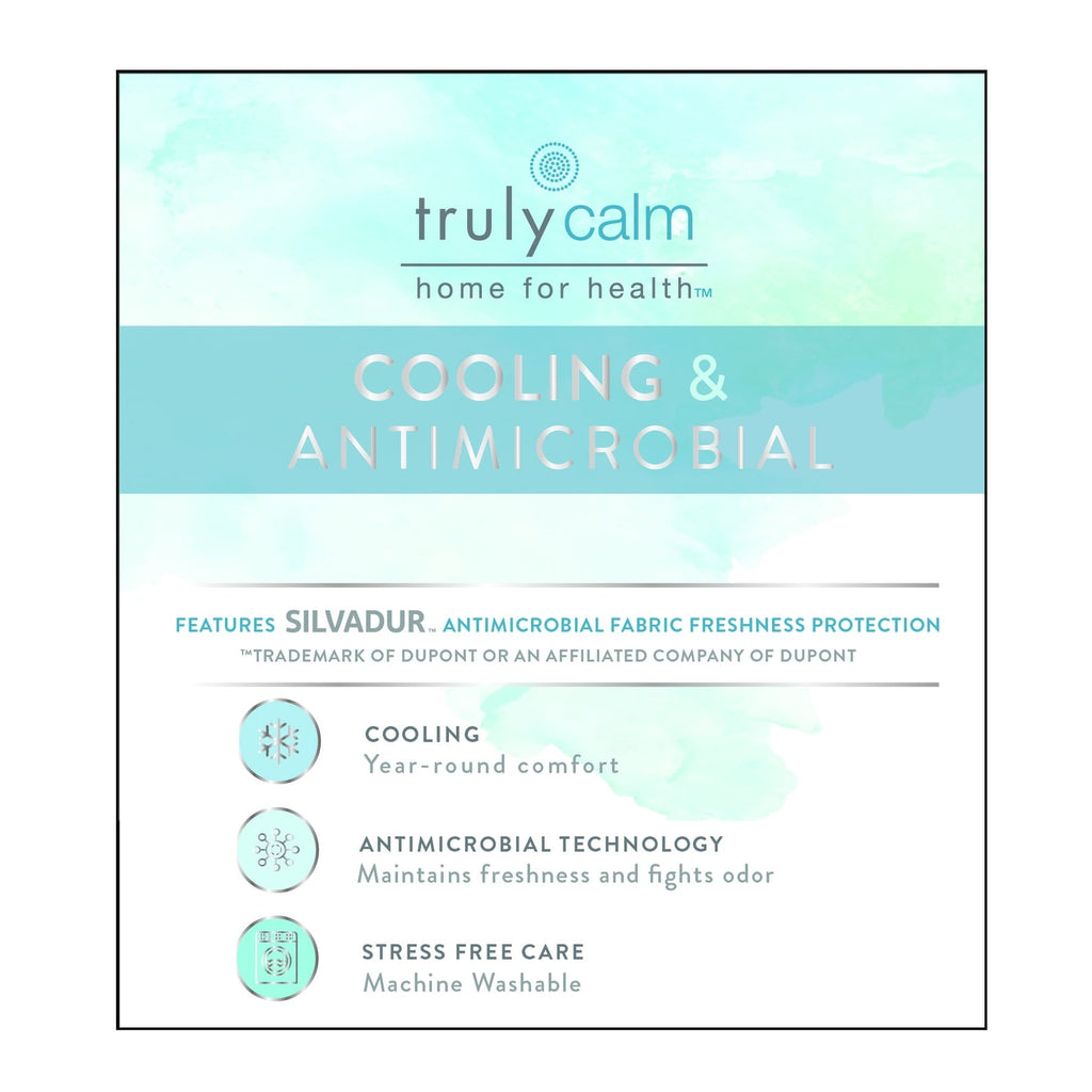 Ensemble housse de couette 3 pièces antimicrobienne Truly Calm Silver Cool