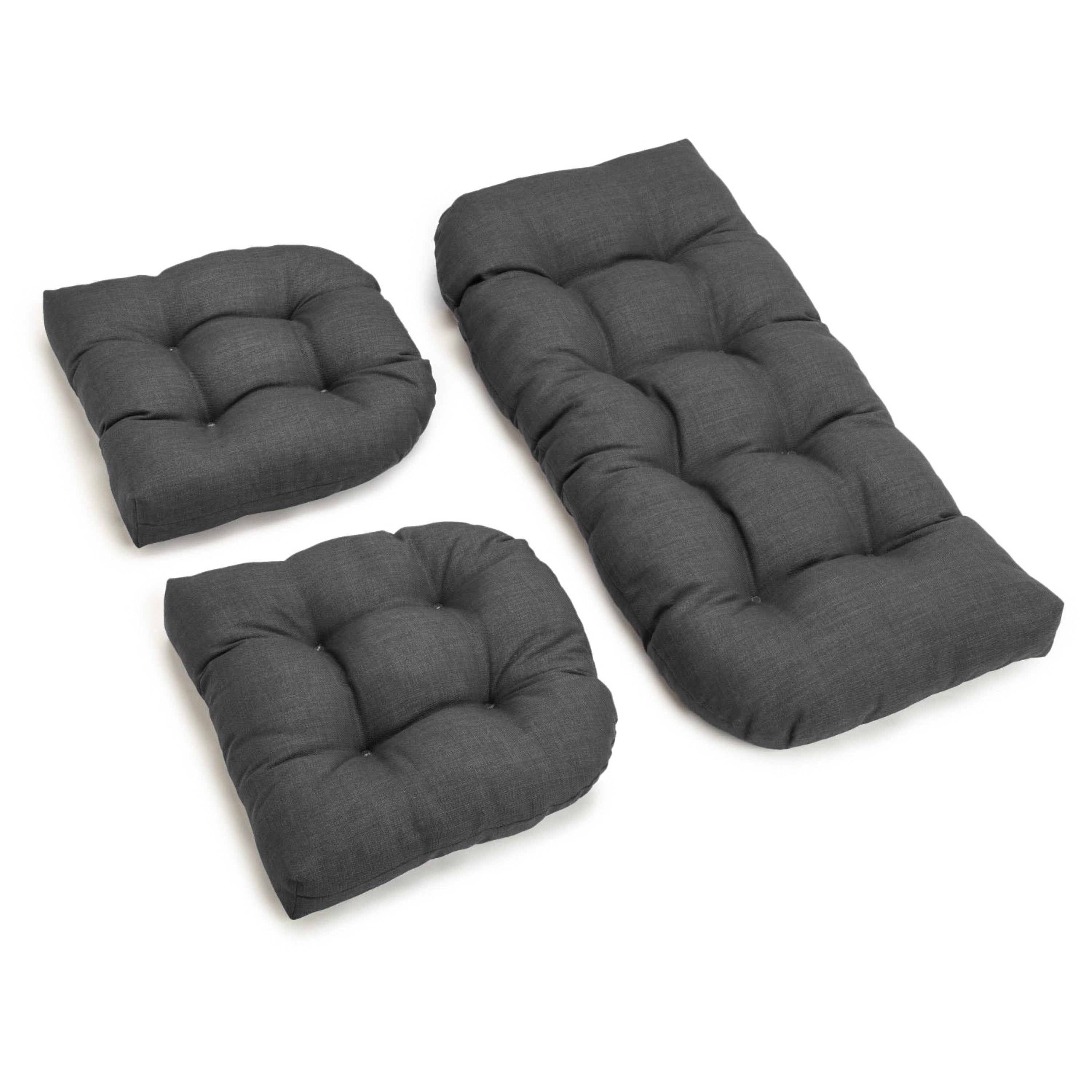 Ensemble de coussins de canapé d'extérieur touffetés (ensemble de 3)