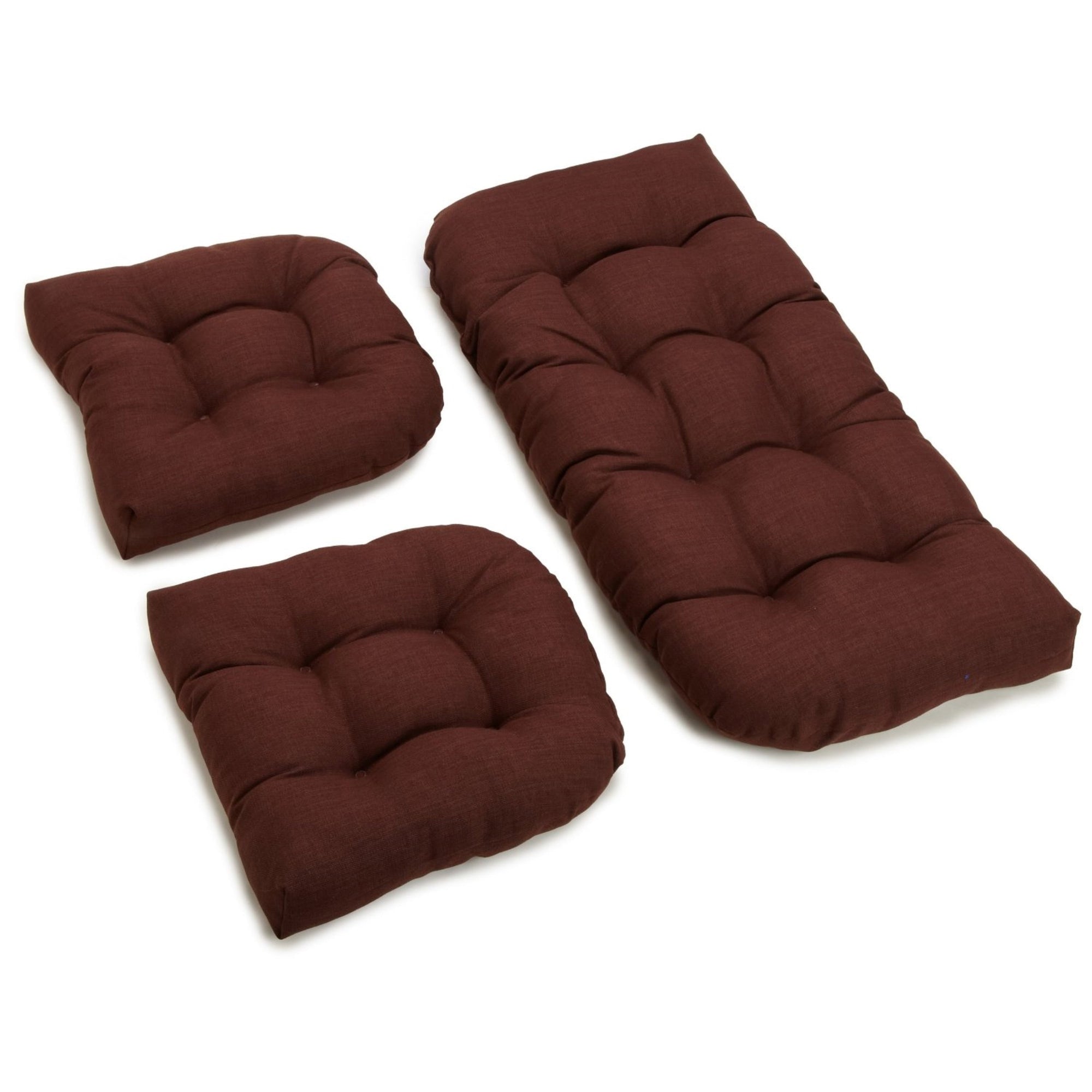Tufted Outdoor Settee Cushion Set (Set of 3)