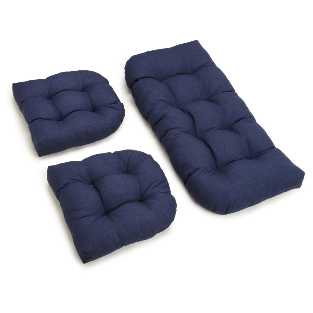 Tufted Outdoor Settee Cushion Set (Set of 3)