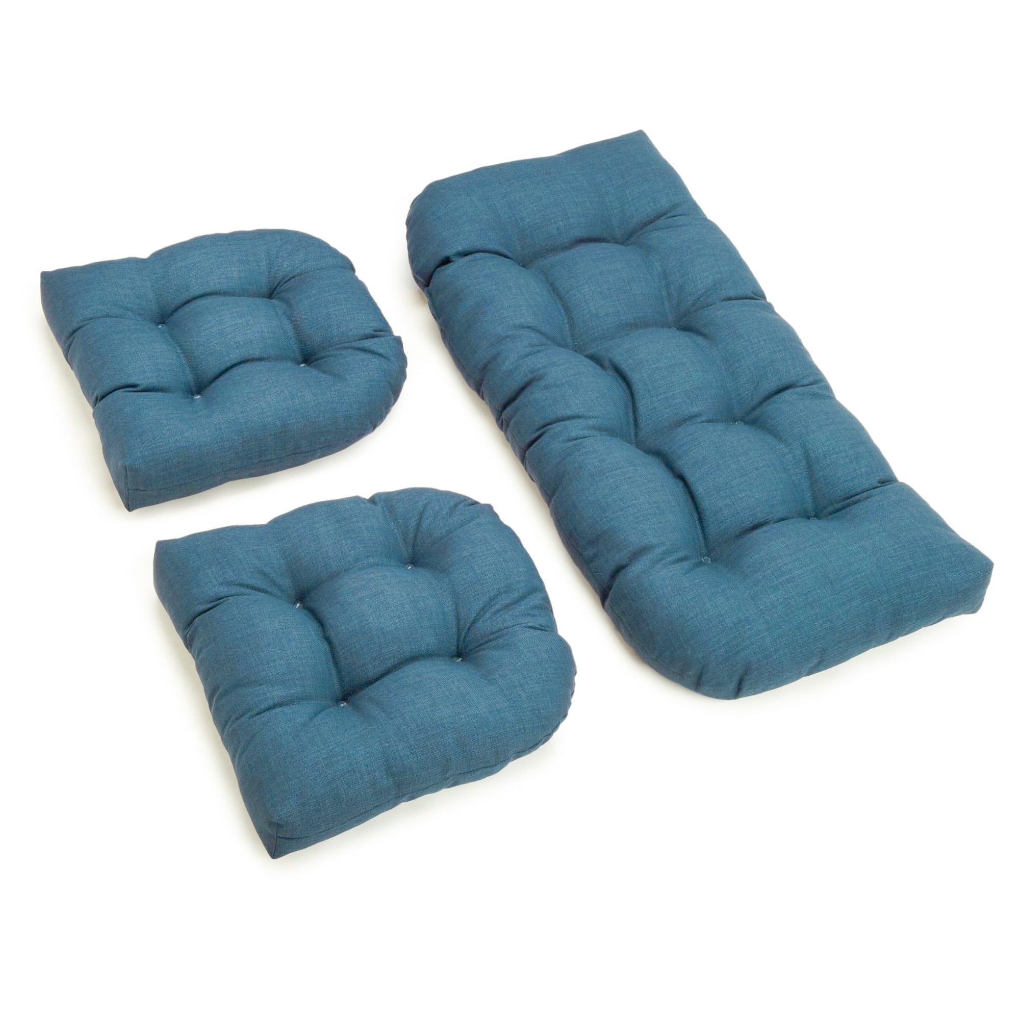 Tufted Outdoor Settee Cushion Set (Set of 3)