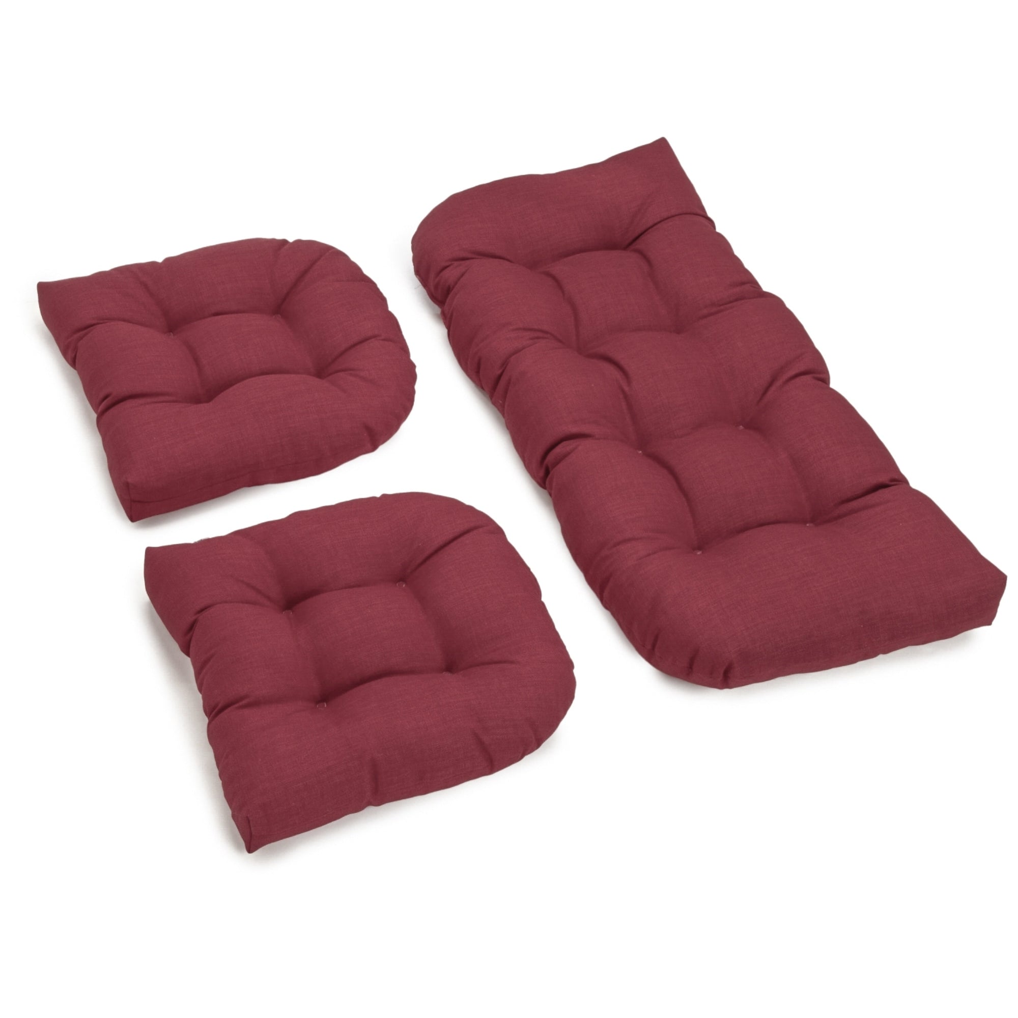 Tufted Outdoor Settee Cushion Set (Set of 3)