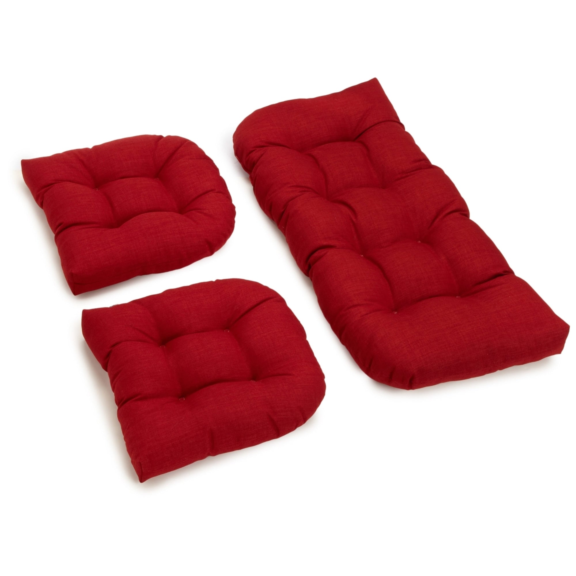 Tufted Outdoor Settee Cushion Set (Set of 3)