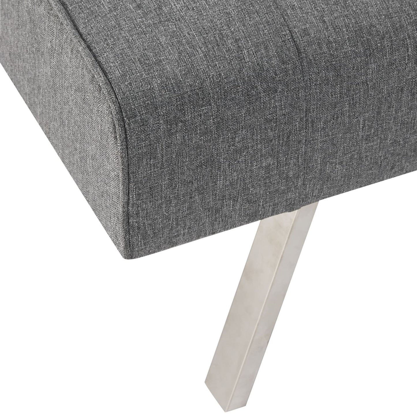 Canapé-lit futon capitonné moderne du milieu du siècle avec dossier divisé et pieds chromés