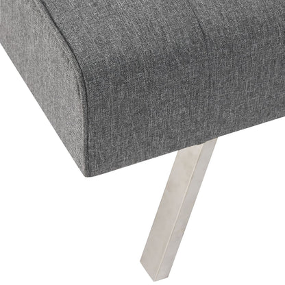 Canapé-lit futon capitonné moderne du milieu du siècle avec dossier divisé et pieds chromés