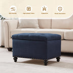 Banc ottoman de rangement capitonné, repose-pieds rectangulaire