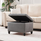 Banc ottoman de rangement capitonné, repose-pieds rectangulaire