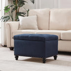 Banc ottoman de rangement capitonné, repose-pieds rectangulaire
