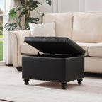 Banc ottoman de rangement capitonné, repose-pieds rectangulaire