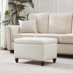 Banc ottoman de rangement capitonné, repose-pieds rectangulaire