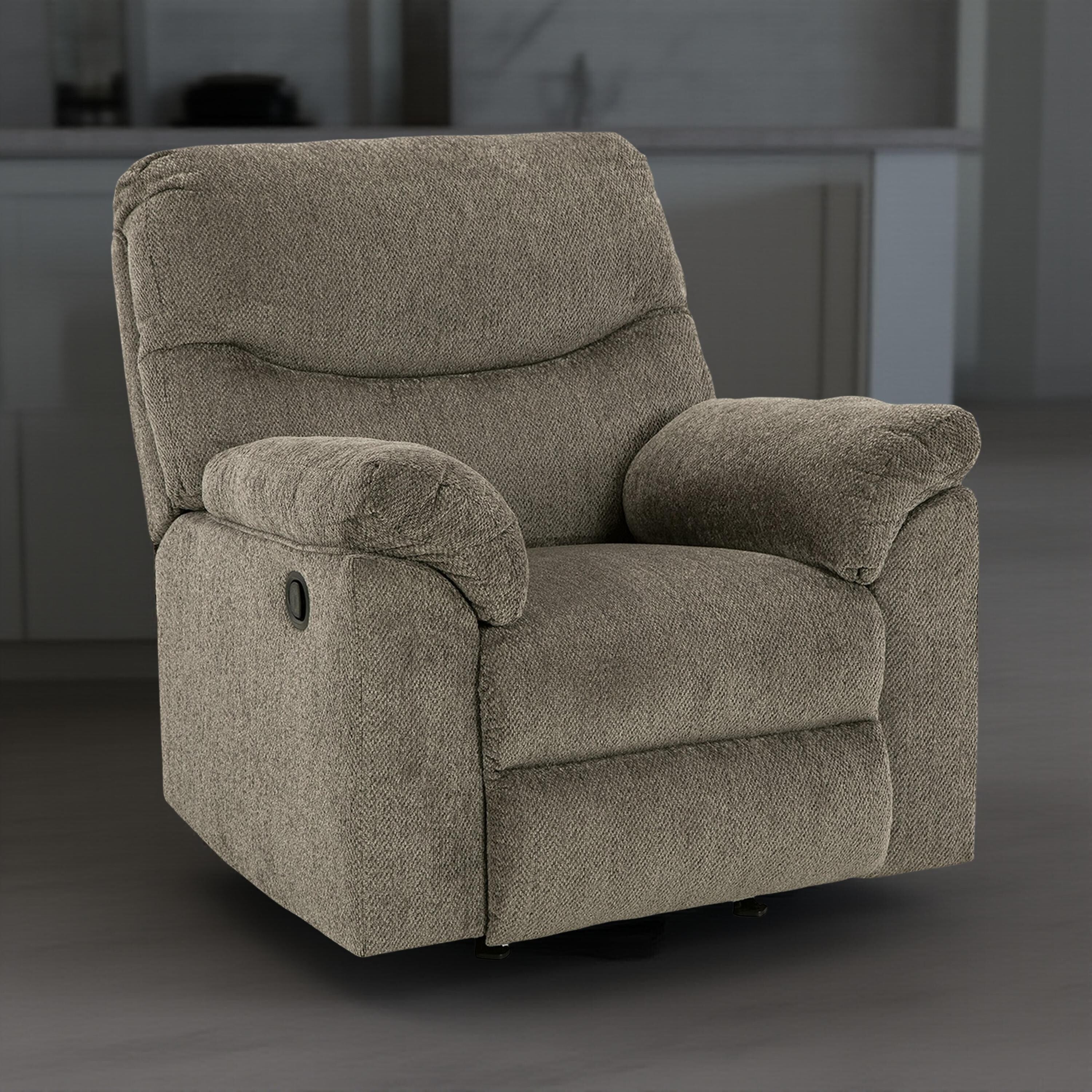 Fauteuil inclinable à bascule Tul, garnissage en mousse de polyester, polyester gris mastic