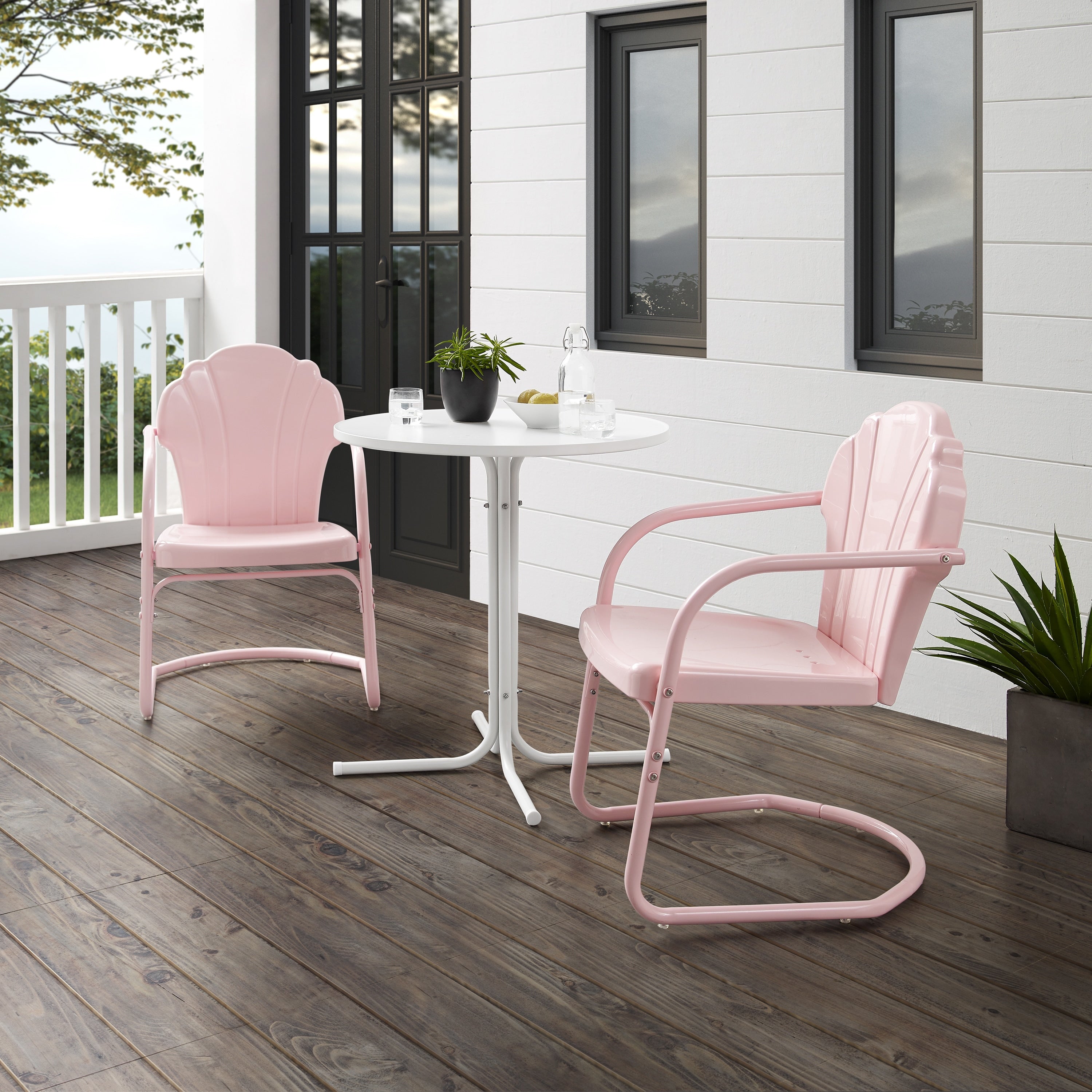 Ensemble bistro d'extérieur Crosley Tulip 3 pièces – 98 l x 29 p x 32,88 h