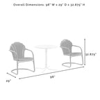 Ensemble bistro d'extérieur Crosley Tulip 3 pièces – 98 l x 29 p x 32,88 h