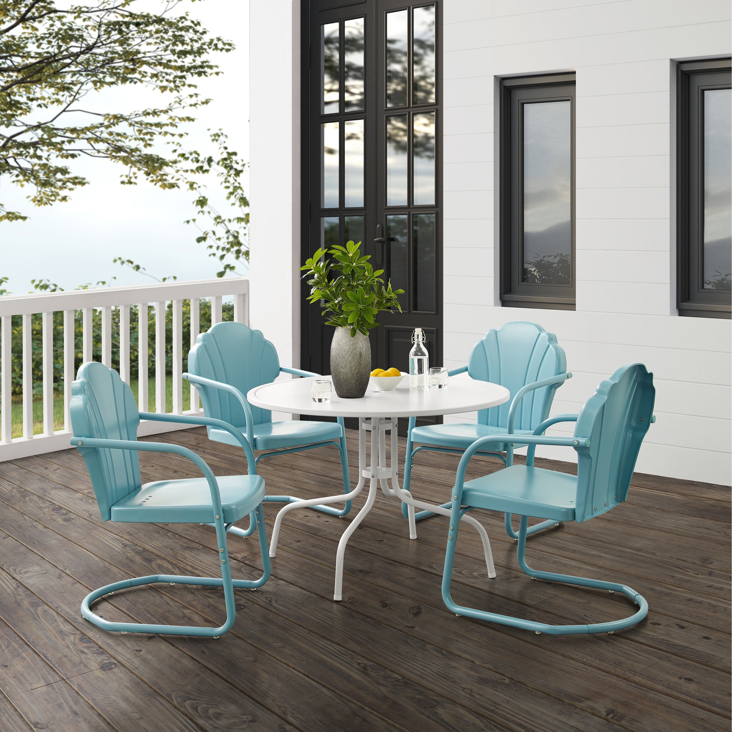 Ensemble de salle à manger d'extérieur Crosley Tulip 5 pièces - 98 L x 98 P x 32,88 H
